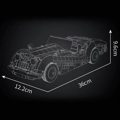XK140 OTS Sports Car – Mould King 10236 building set – dimension drawing