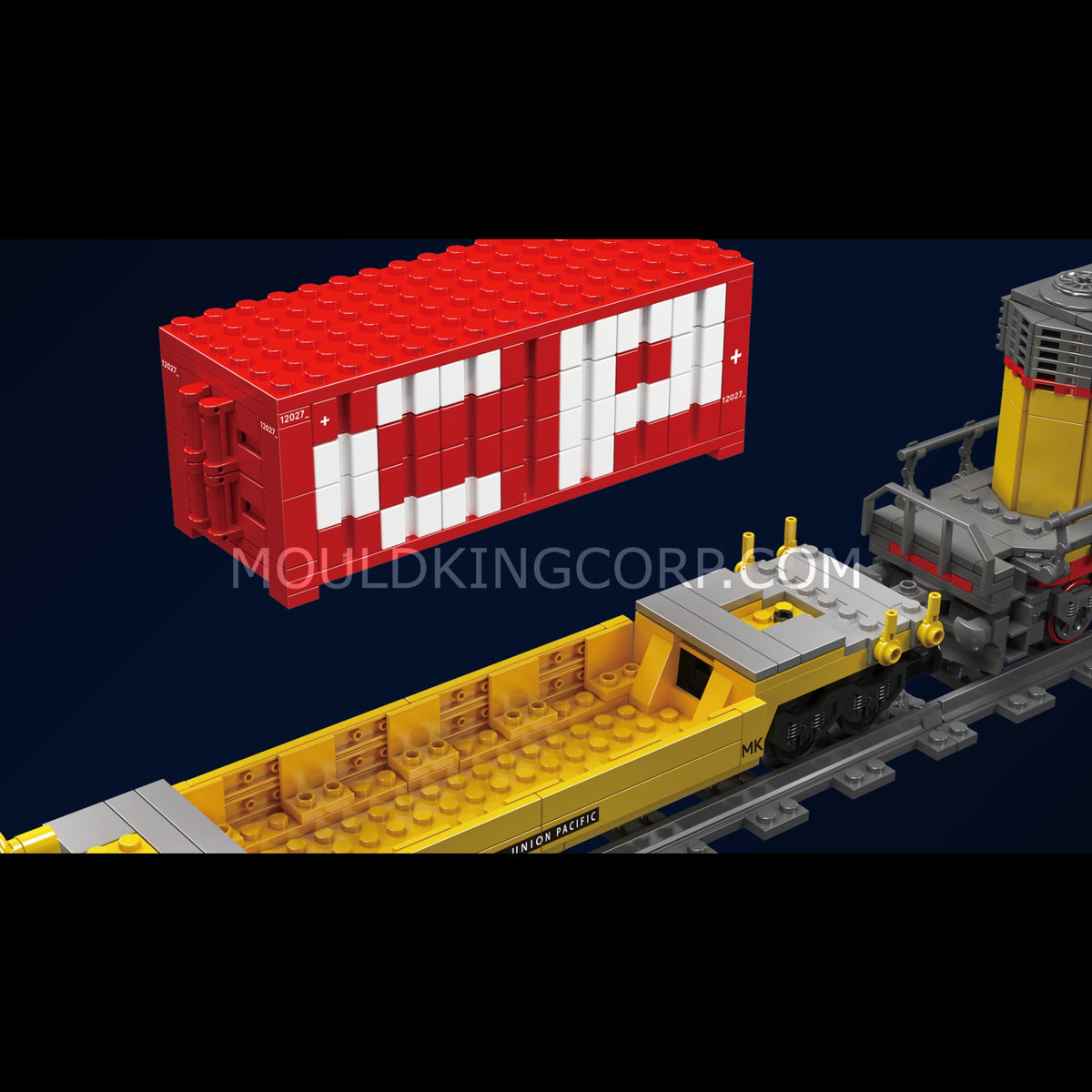 Mould King 12027S SD40-2 Diesel Locomotive with Crane – crane platform dimensions