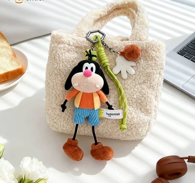 Goofy – Potdemiel Cute and Soft plush keychain – on a plush handbag