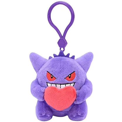 Gengar – Potdemiel Pokémon heart plush keychain – front view