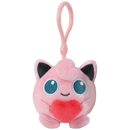 Jigglypuff – Potdemiel Pokémon heart plush keychain – front view