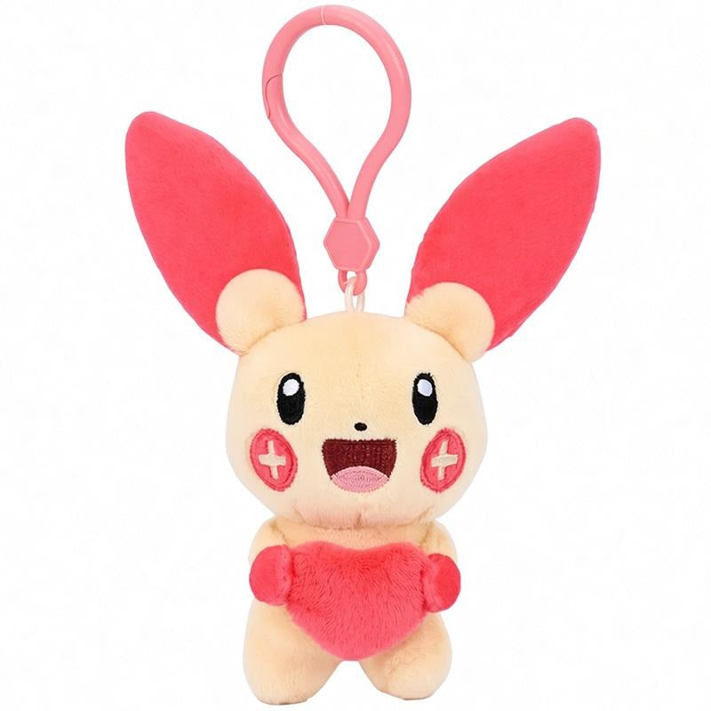 Plusle – Potdemiel Pokémon heart plush keychain – front view