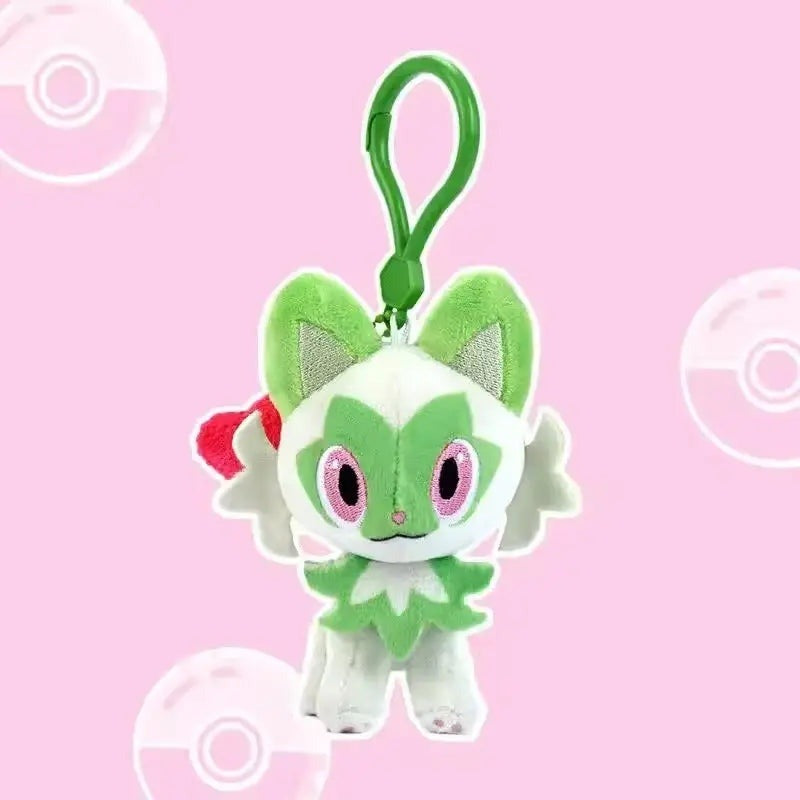 Sprigatito – Potdemiel Pokémon heart plush keychain – front view