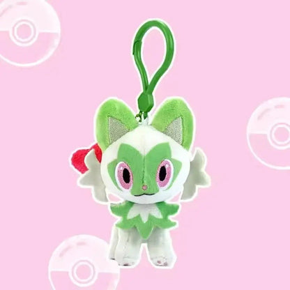 Sprigatito – Potdemiel Pokémon heart plush keychain – front view