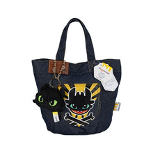 Toothless – Potdemiel How to Train Your Dragon denim handbag – front with plush Toothless charm