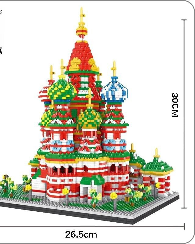 Saint Basil's Cathedral – PZX 9918 micro block set – assembled model with dimensions