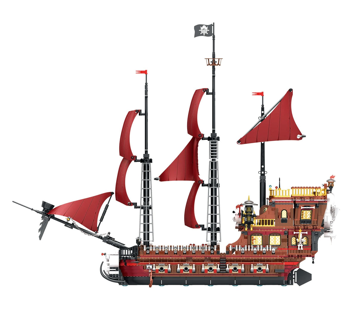 Pirate Revenge Ship – Reobrix 66010 building set – side view