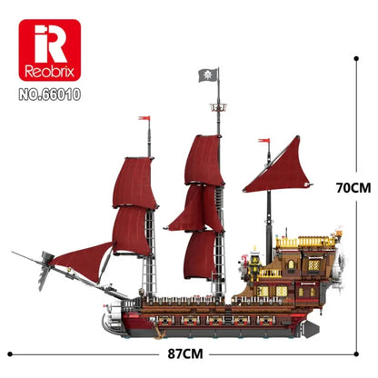 Pirate Revenge Ship – Reobrix 66010 building set – dimension drawing