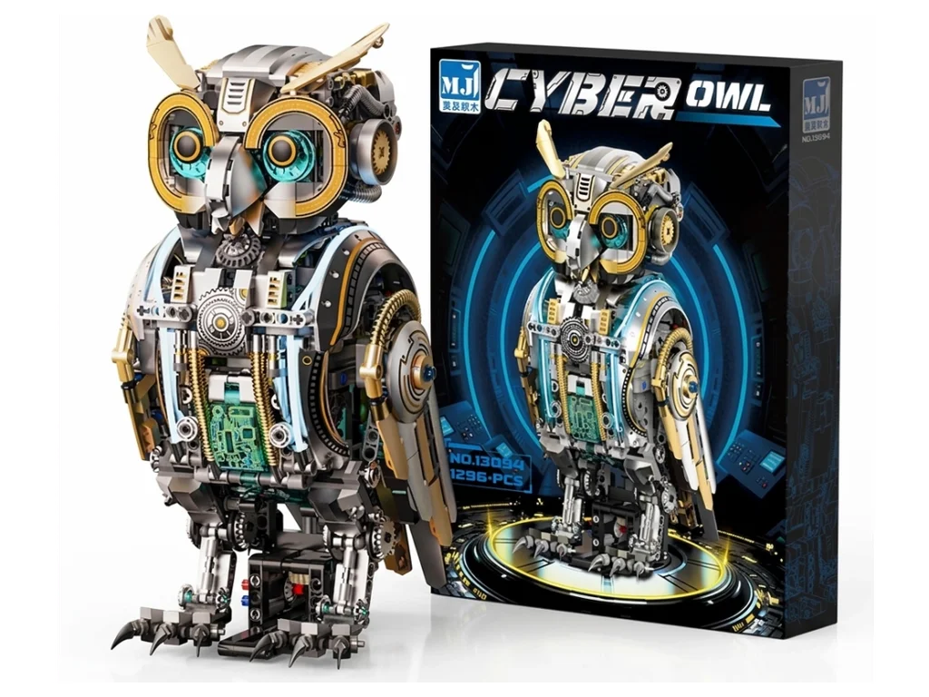 MJI 13094 Mechanical Cyber Owl – 1,296-Piece Motorised Light-Up Building Set