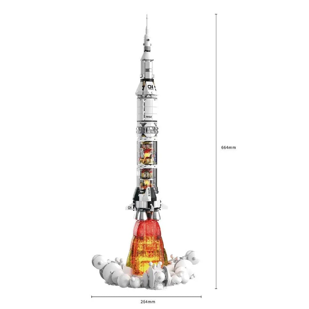 Space Rocket – TUOMU T3006 building set – dimension drawing