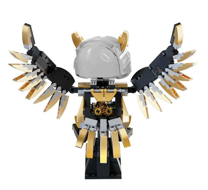 Steam Owl – TUOMU T7003 building set – assembled owl, back view
