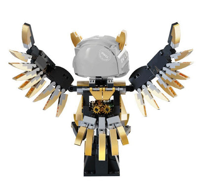 Steam Owl – TUOMU T7003 building set – assembled owl, back view