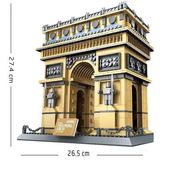 Arc de Triomphe – WANGE 5223 architecture building set – assembled model with dimensions