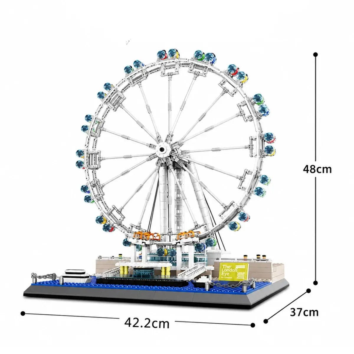 The London Eye – WANGE 6215 architecture building set – assembled model with dimensions