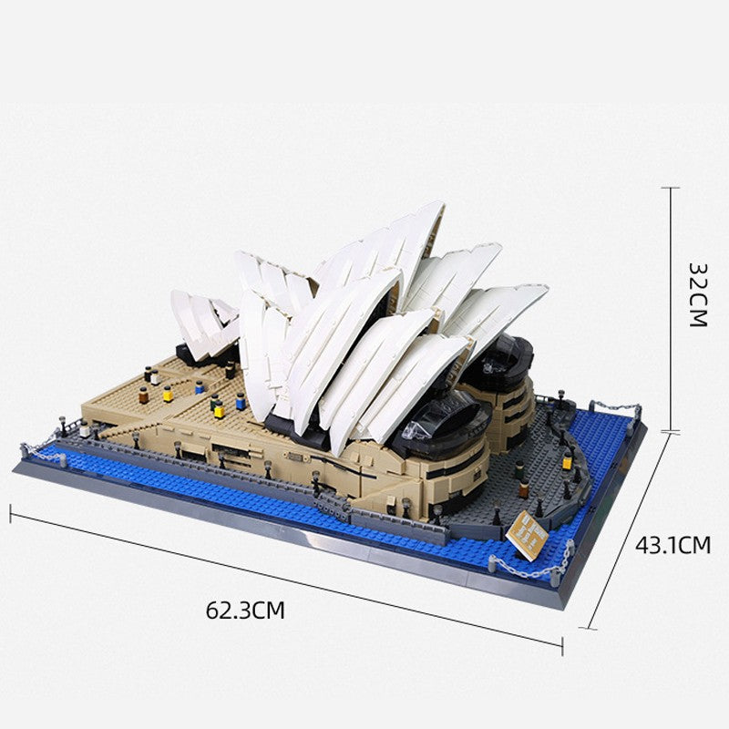 Sydney Opera House – WANGE 8210 architecture building set – assembled model with dimensions