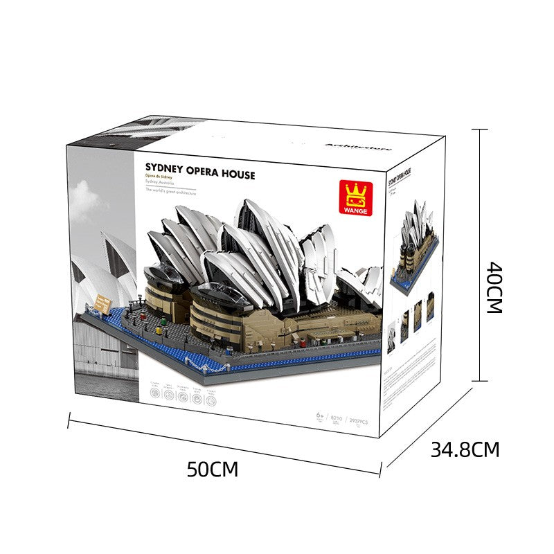 Sydney Opera House – WANGE 8210 architecture building set – retail box with dimensions