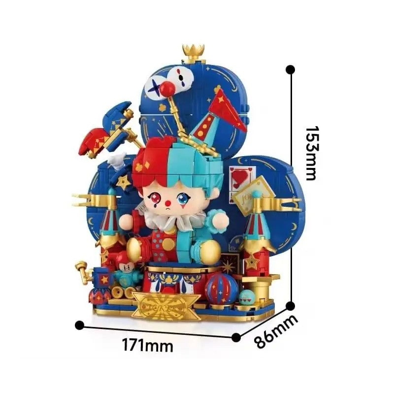 Clown Party – Wekki 503188 building set – assembled Clown Party scene with dimensions