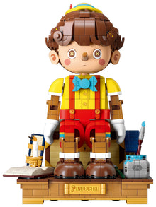Pinocchio – Wekki 506186 building set – assembled Pinocchio on his workbench base