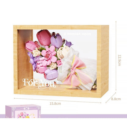 The Gorgeous Blooms – Wonder Moon 804216 building set – flower case with dimensions and box