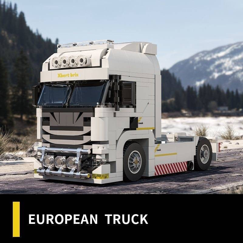 European Truck – Xbert 66032 building set – front view on a mountain road