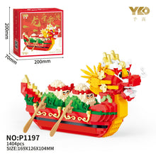 Dragon Boat – YKO P1197 mini block set – assembled dragon boat with box, model number and size