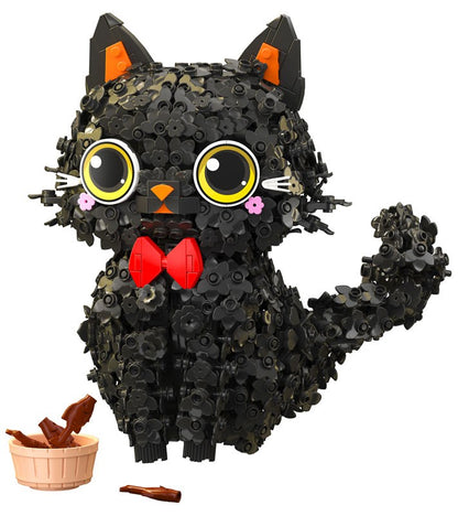 Blossom Puss – Zhegao 662036 building set – assembled black cat with red bow